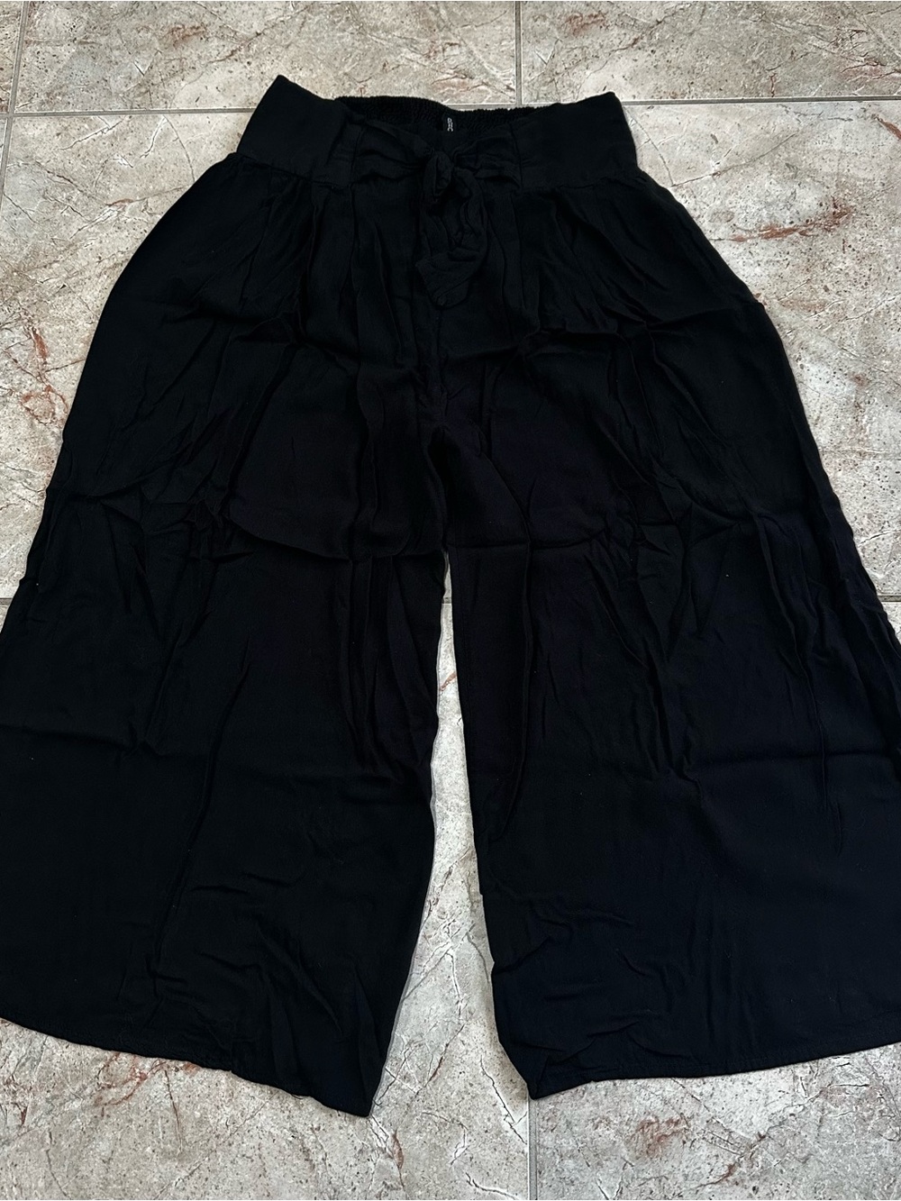 Boho Me Black Super Wide Leg Lounge Pants Size M